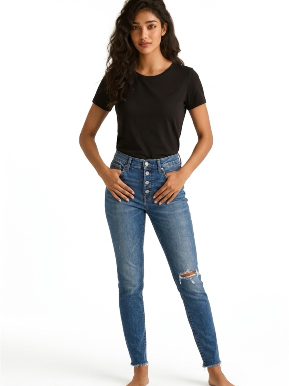 RE-IMAGINED By Jcrew High-Rise Button-Fly Women's Jeans - Blue Size 27